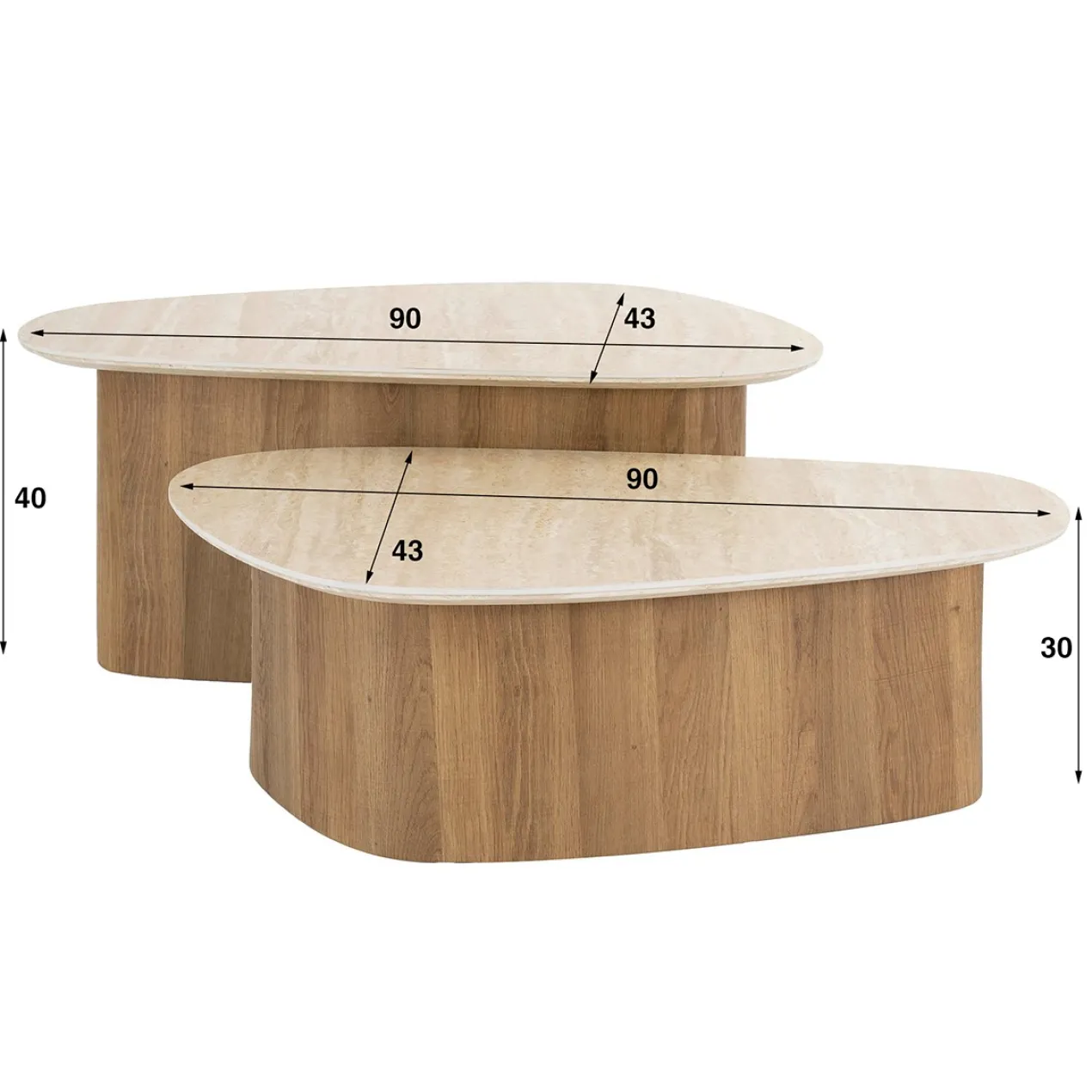 Salontafel Limestone Triangle Duo