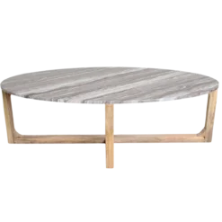 Salontafel Marmer Ovaal Bruin