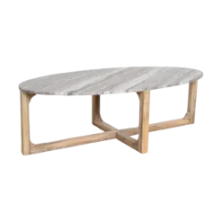 Salontafel Marmer Ovaal Bruin