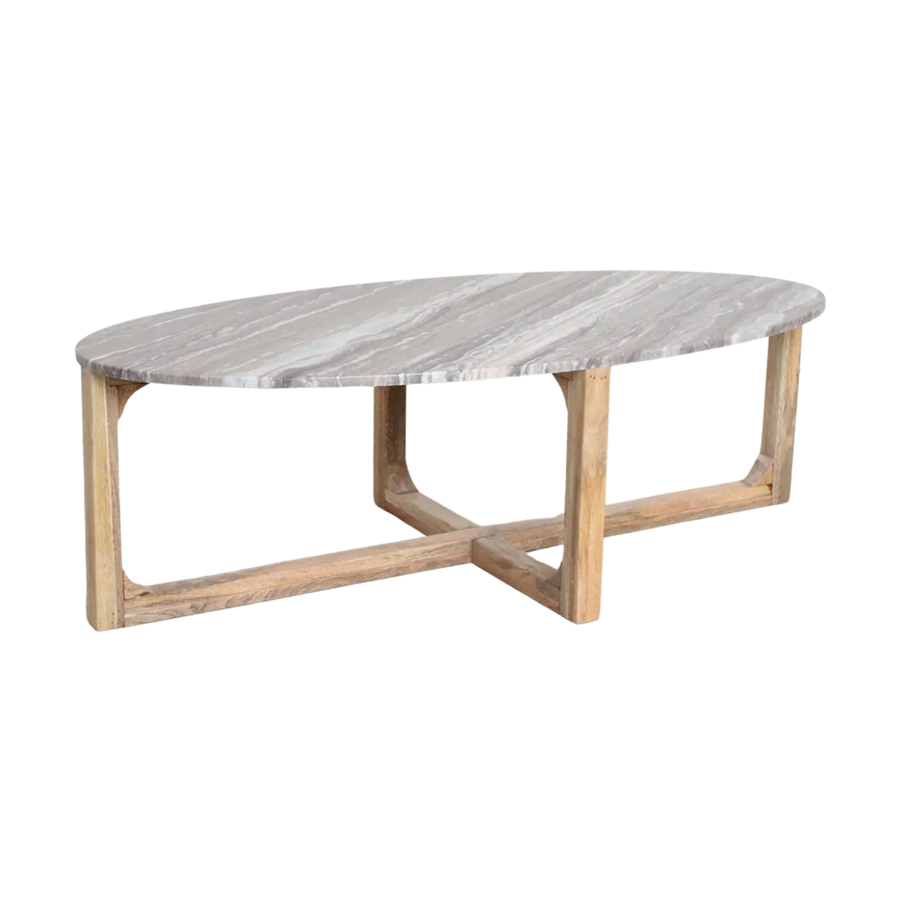 Salontafel Marmer Ovaal Bruin