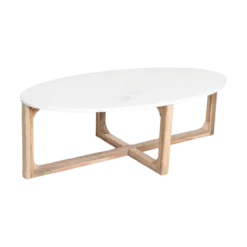 Salontafel Marmer Ovaal Wit