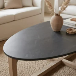 Salontafel Marmer Ovaal Zwart