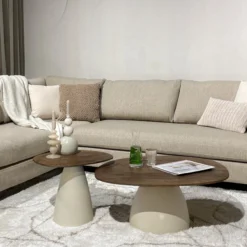 Salontafel Milan hout 86 cm beige