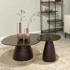 Salontafel Milan rookglas 86 cm bourgogne