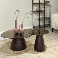 Salontafel Milan rookglas 86 cm bruin