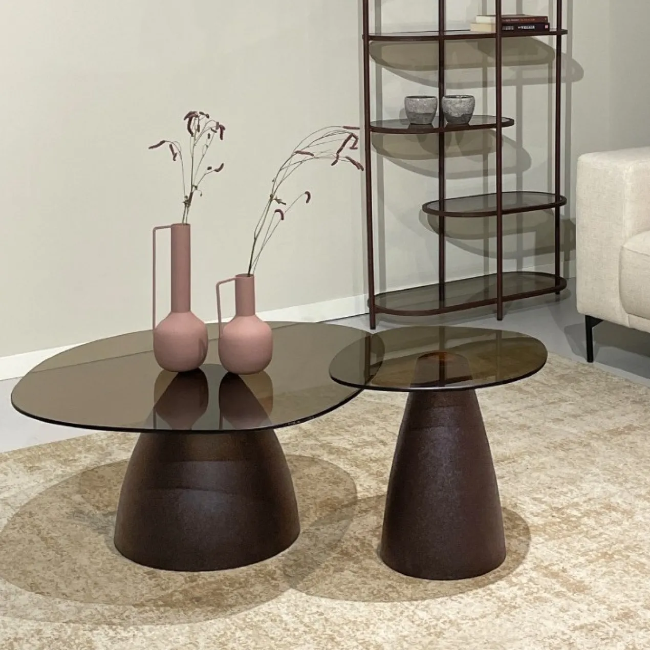 Salontafel Milan rookglas 86 cm bruin