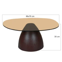 Salontafel Milan rookglas 86 cm bruin