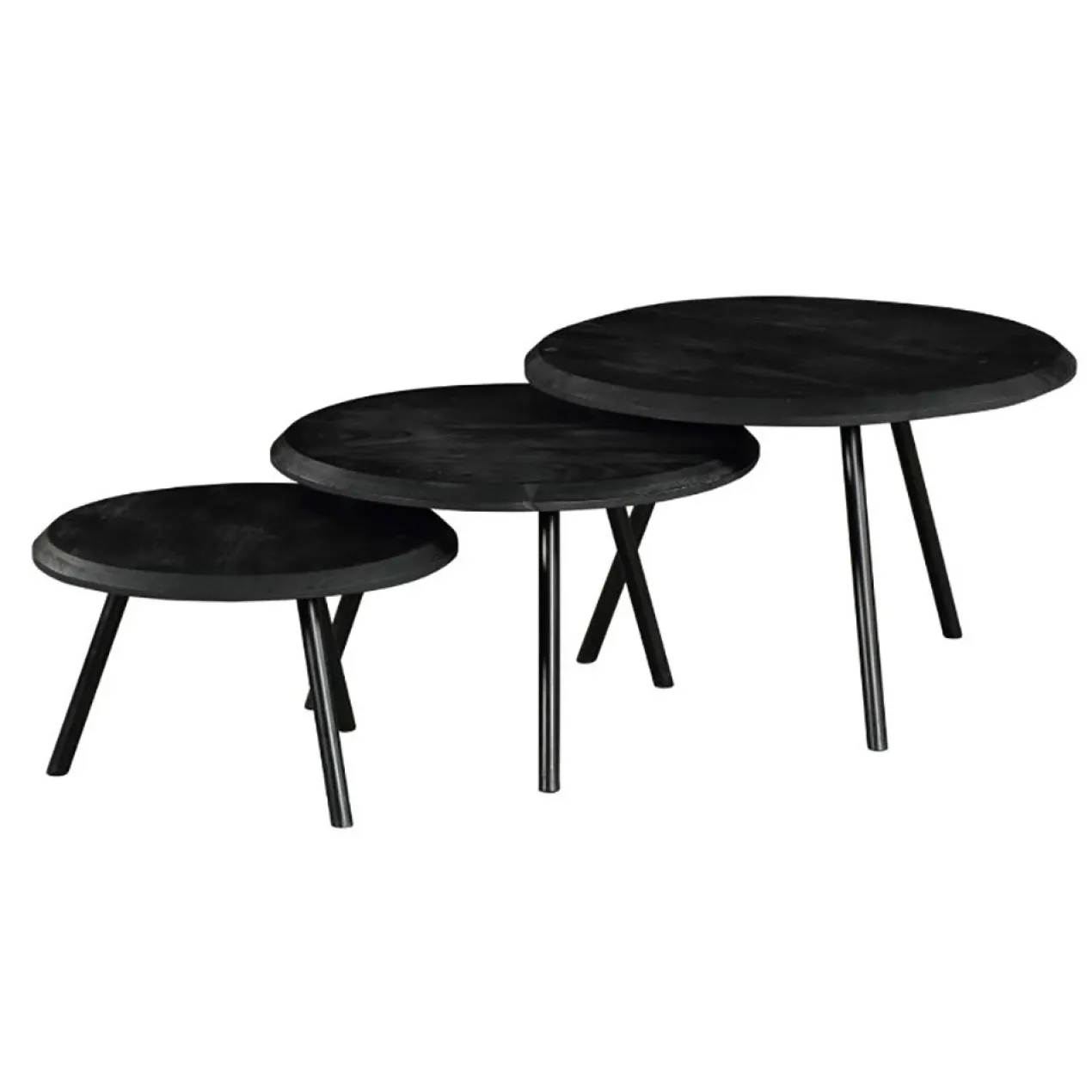 Salontafel Ohio Zwart - set van 3