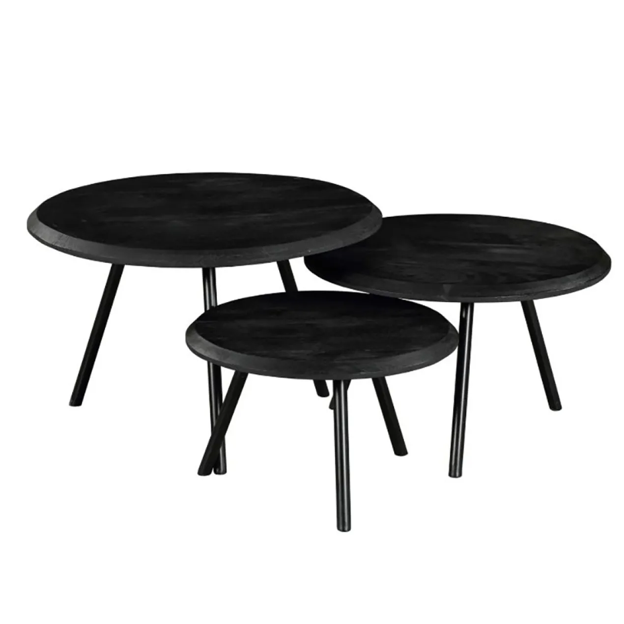 Salontafel Ohio Zwart - set van 3