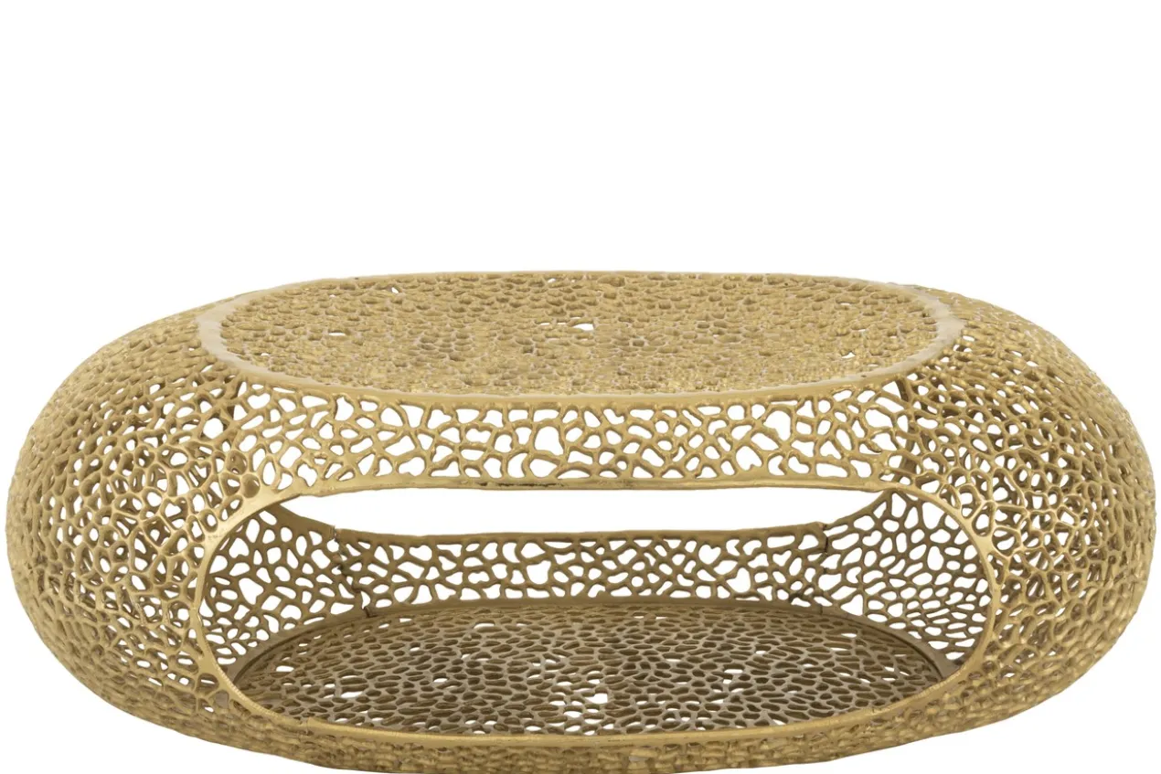 Salontafel ovaal aluminium goud