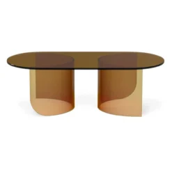 Salontafel Plateau glas amber