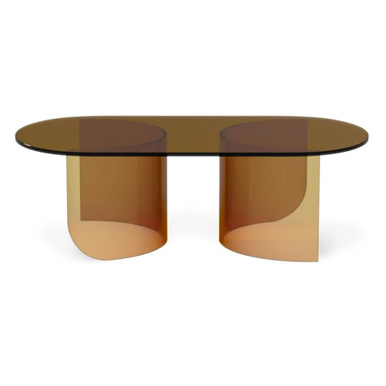 Salontafel Plateau glas amber
