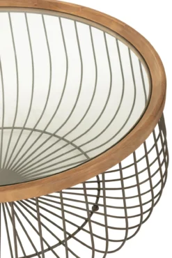 Salontafel Rond metaal/glas - set van 2