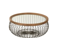Salontafel Rond metaal/glas - set van 2