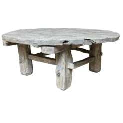 Salontafel rond naturel finish uniek