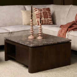 Salontafel Rondo bruin/bruin marmer