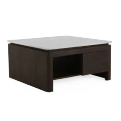 Salontafel Rondo bruin/wit marmer