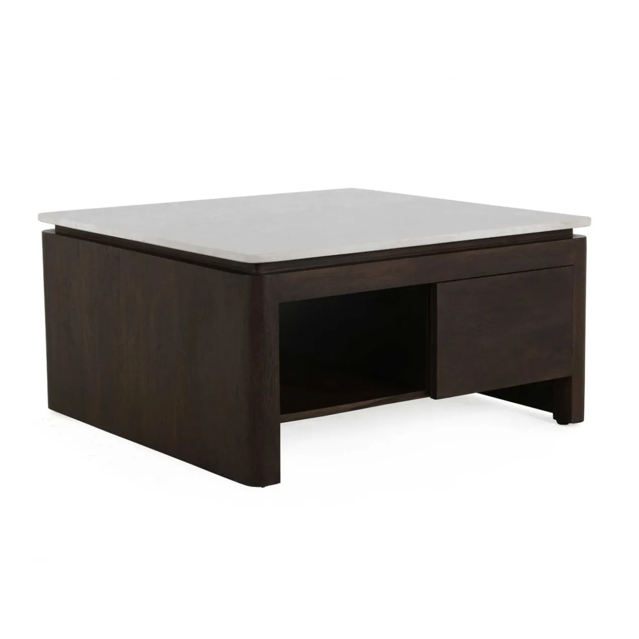 Salontafel Rondo bruin/wit marmer