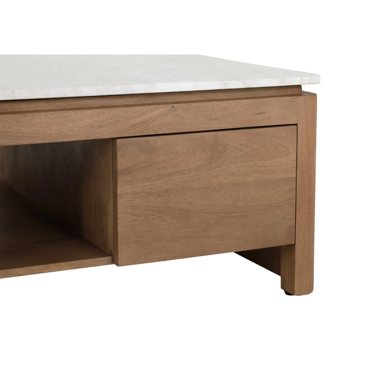 Salontafel Rondo naturel/wit marmer