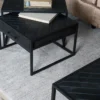 Salontafel Ruby visgraat zwart mangohout – set van 2