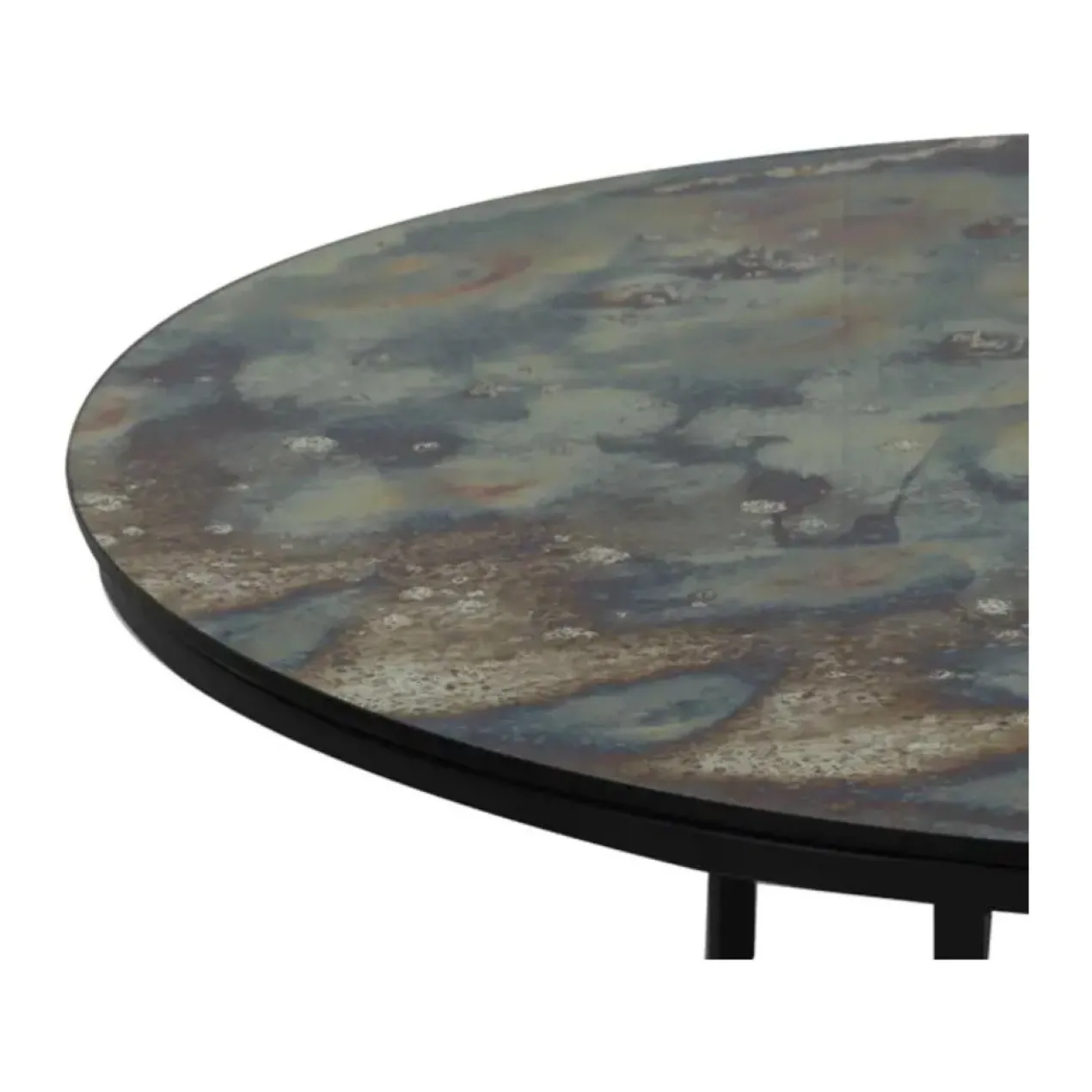 Salontafel Tabun glas en mat zwart set van 2