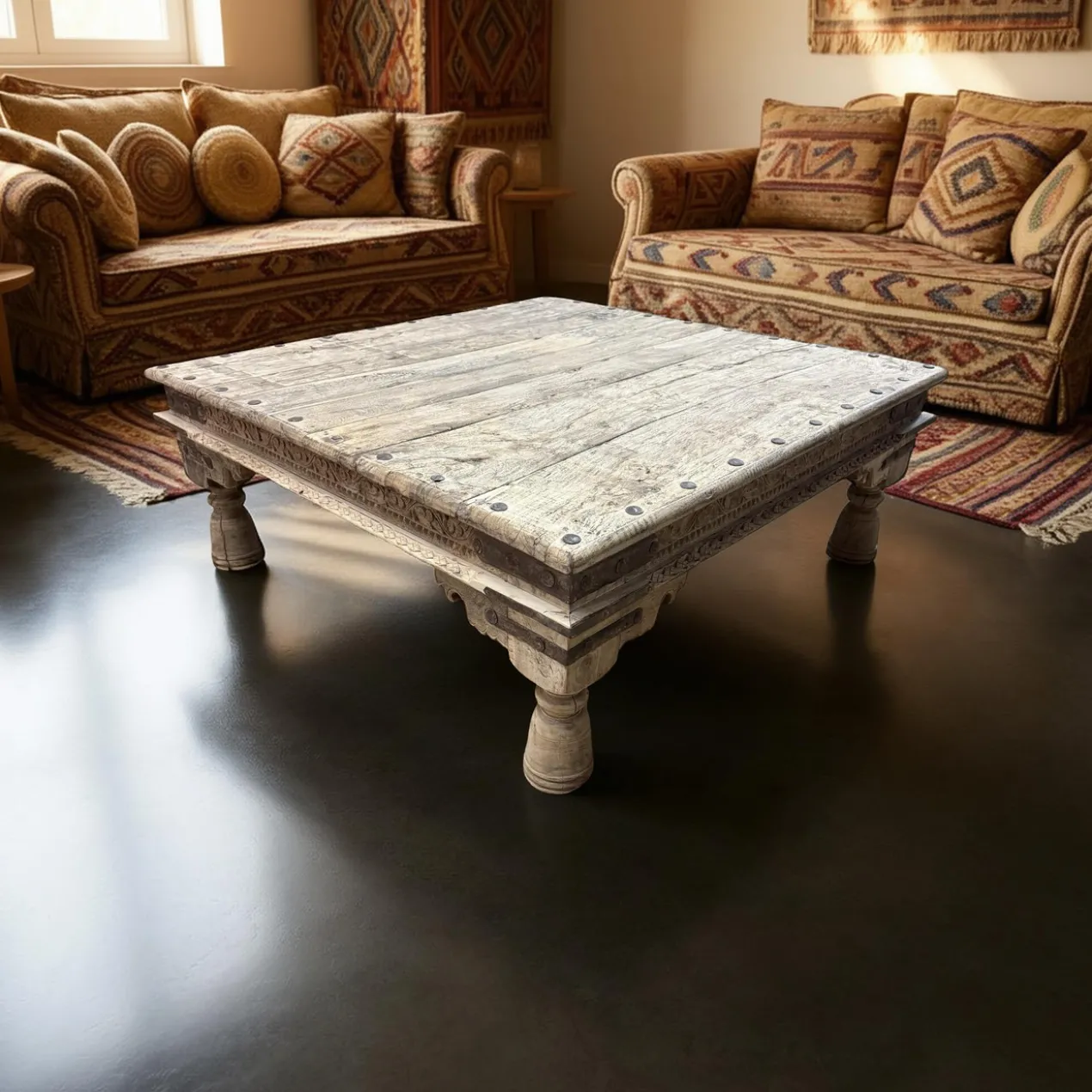 Salontafel vierkant groot uniek naturel