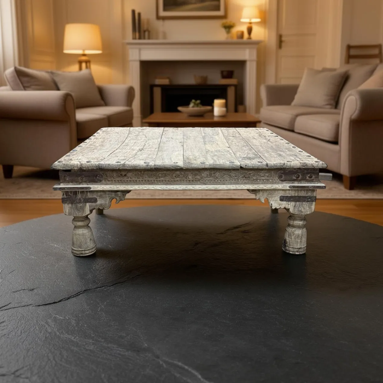 Salontafel vierkant groot uniek naturel