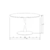 Sammy eettafel trompetvoet rond mdf zwart o120 cm