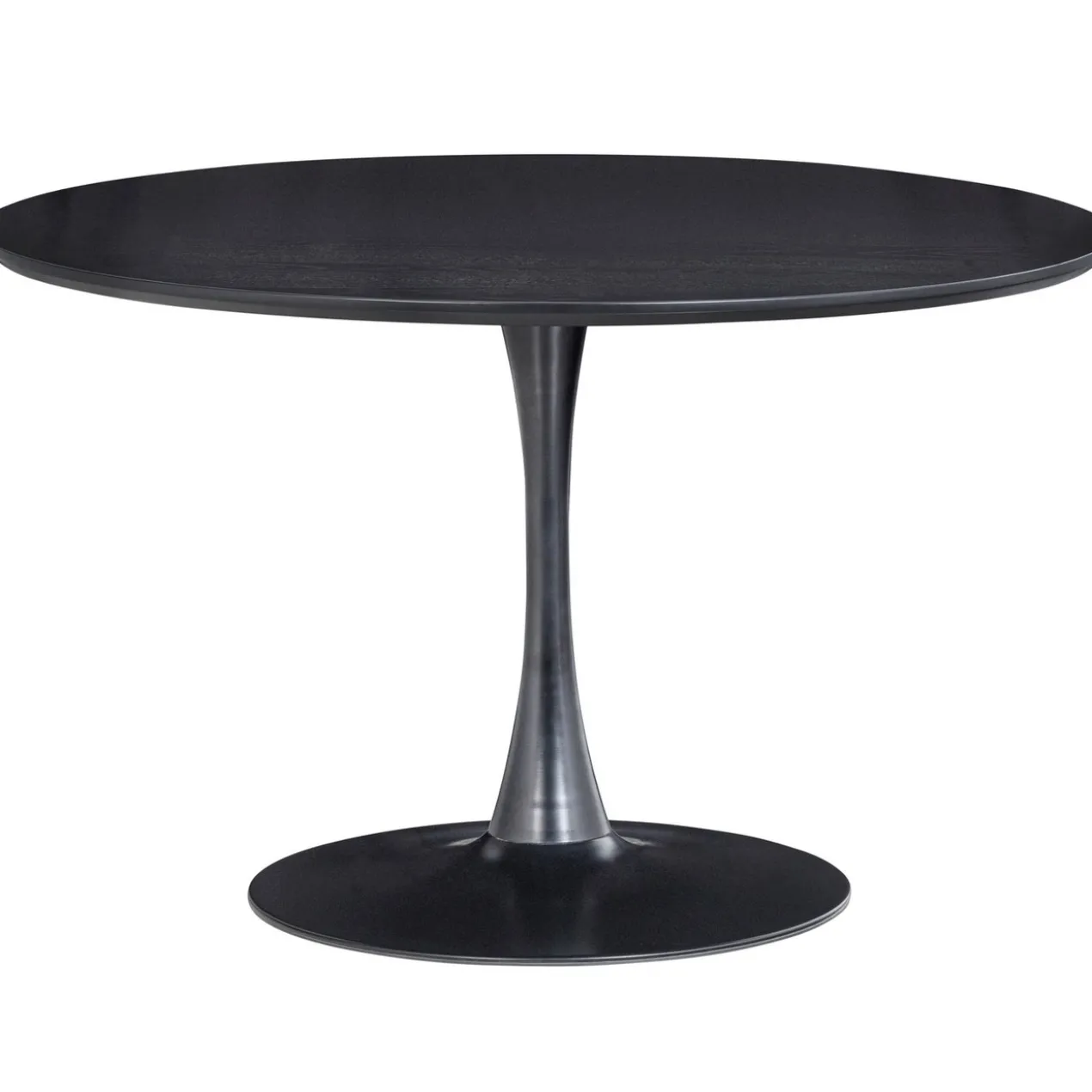 Sammy eettafel trompetvoet rond mdf zwart o120 cm