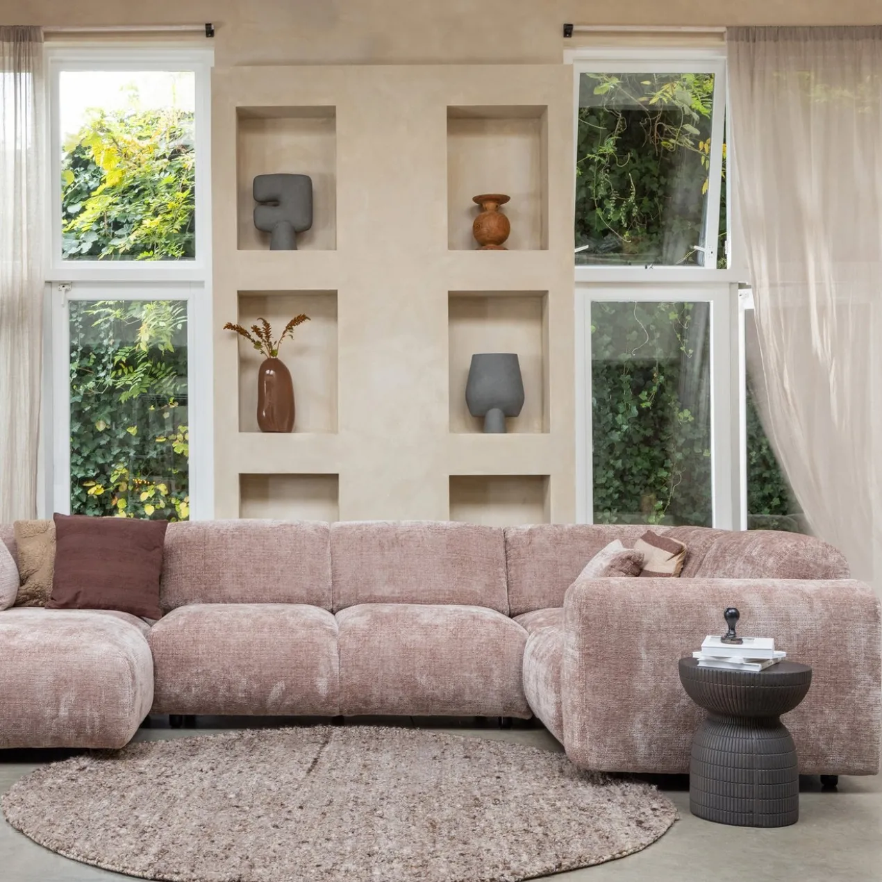 Samson bijzettafel fiber clay coffee 44xo37 cm