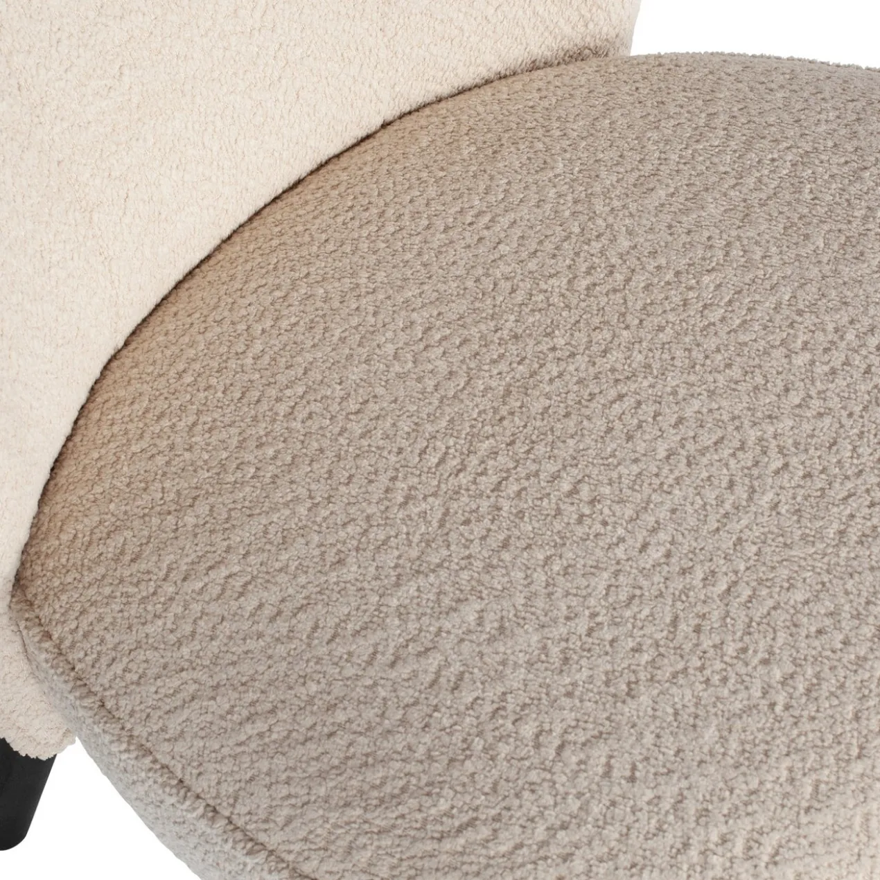 Sara fauteuil boucle creme
