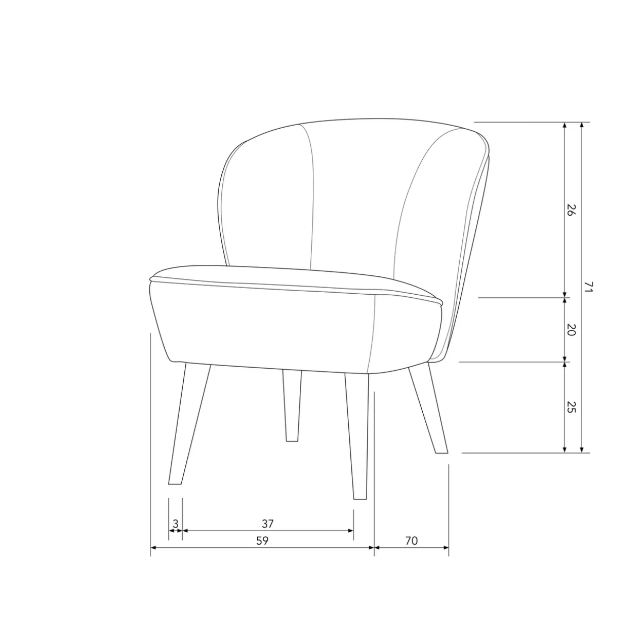 Sara fauteuil boucle creme