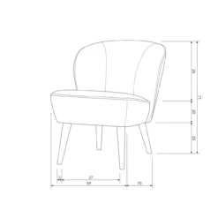 Sara fauteuil velvet khaki