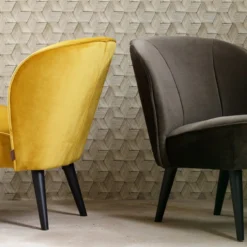 Sara fauteuil velvet warm groen