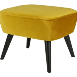Sara hocker op poten velvet oker