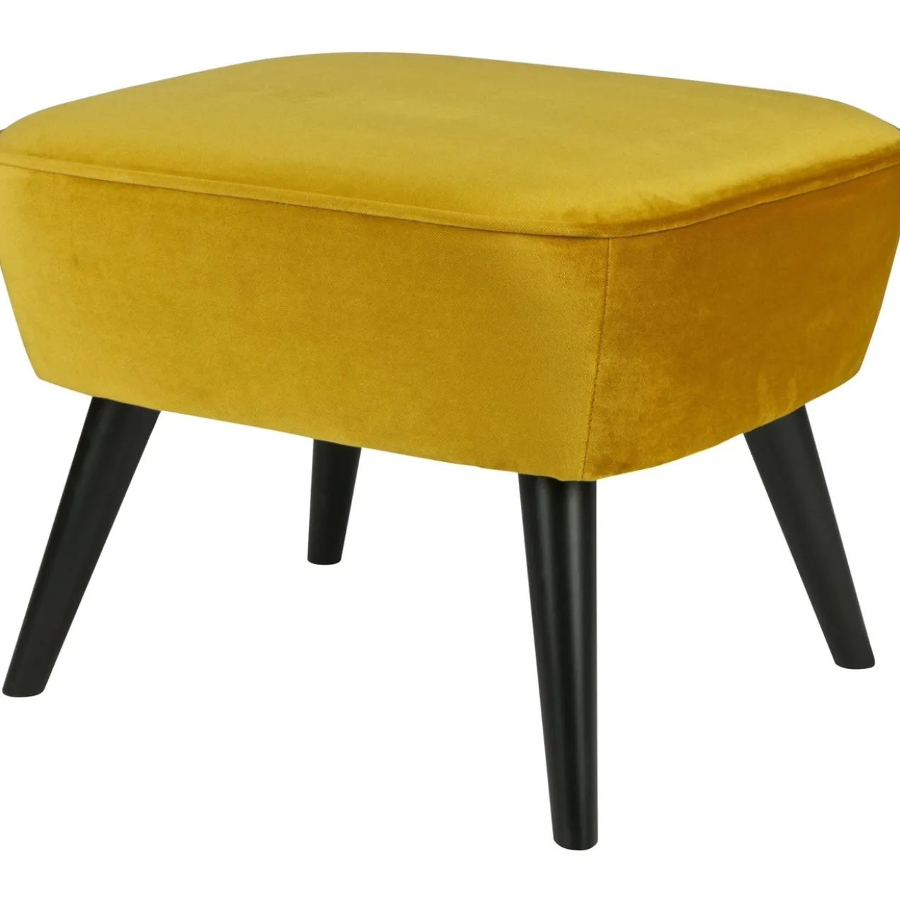 Sara hocker op poten velvet oker
