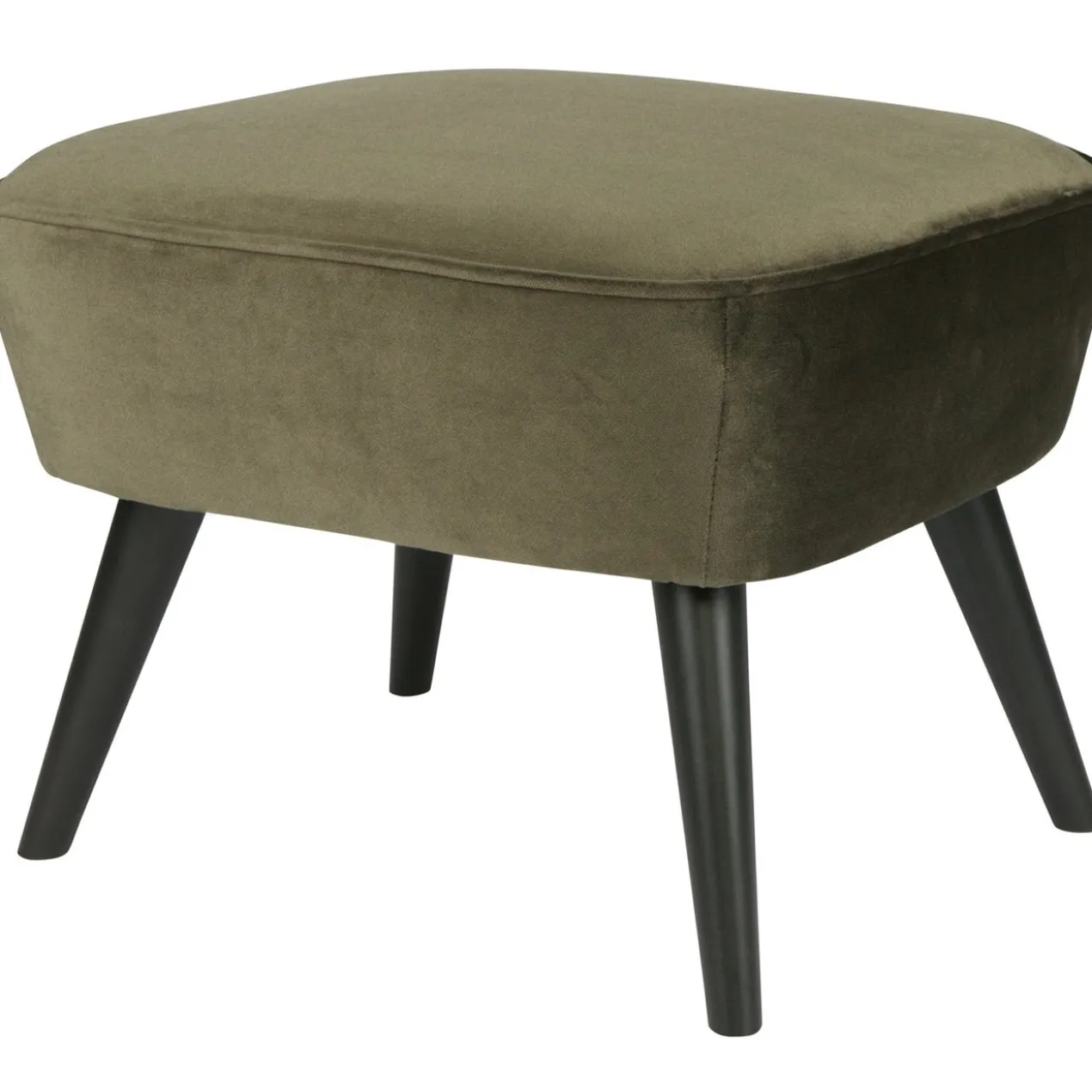 Sara hocker op poten velvet warm groen
