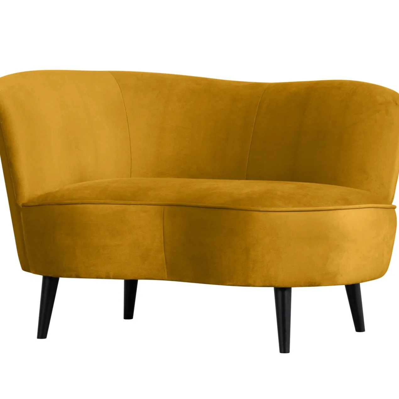 Sara lounge fauteuil links velvet oker