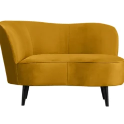 Sara lounge fauteuil links velvet oker