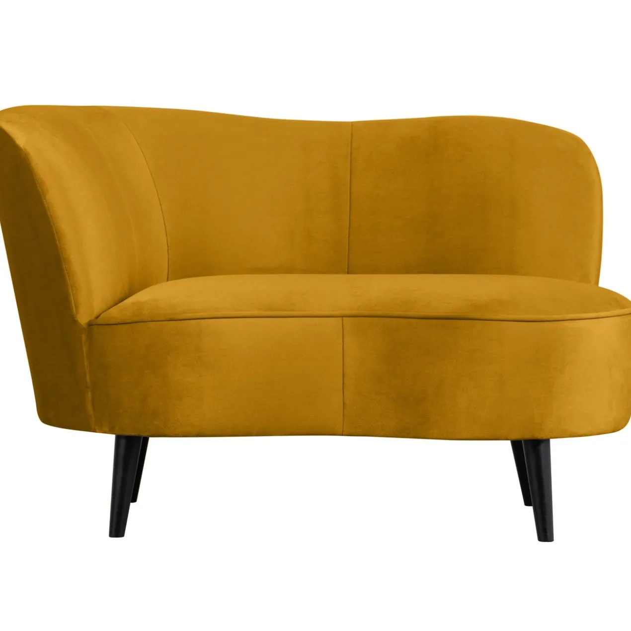 Sara lounge fauteuil links velvet oker