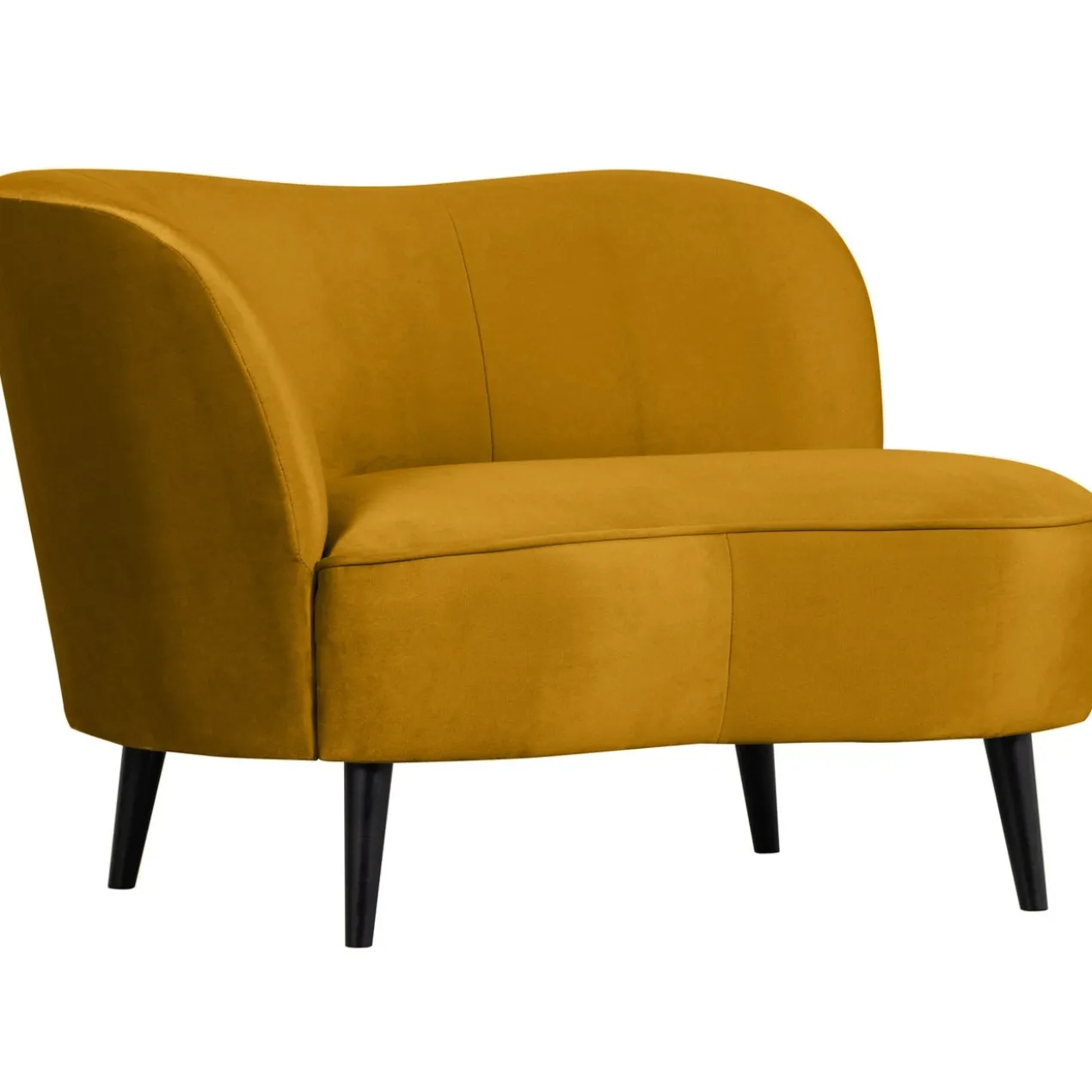 Sara lounge fauteuil links velvet oker