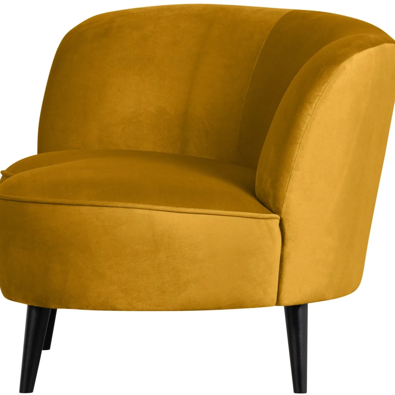 Sara lounge fauteuil links velvet oker