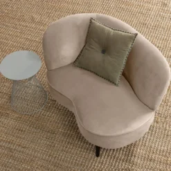 Sara lounge fauteuil links velvet khaki