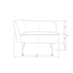 Sara lounge fauteuil links velvet khaki