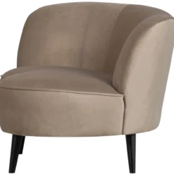Sara lounge fauteuil links velvet khaki
