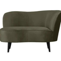 Sara lounge fauteuil rechts velvet warm groen