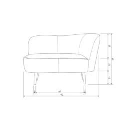 Sara lounge fauteuil rechts velvet warm groen
