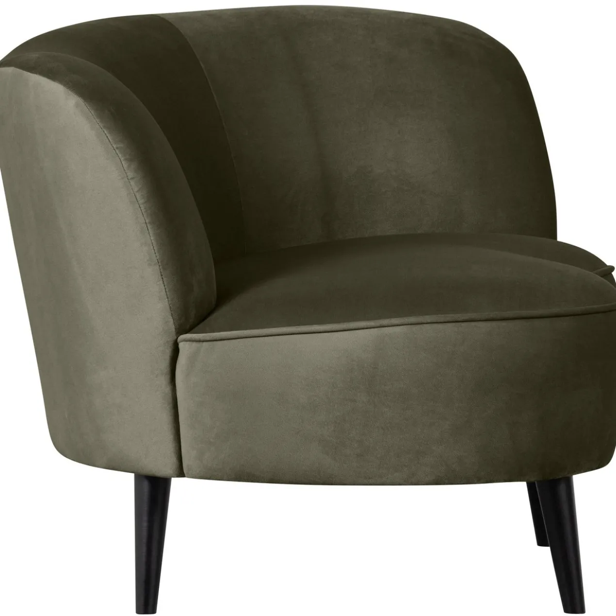 Sara lounge fauteuil rechts velvet warm groen