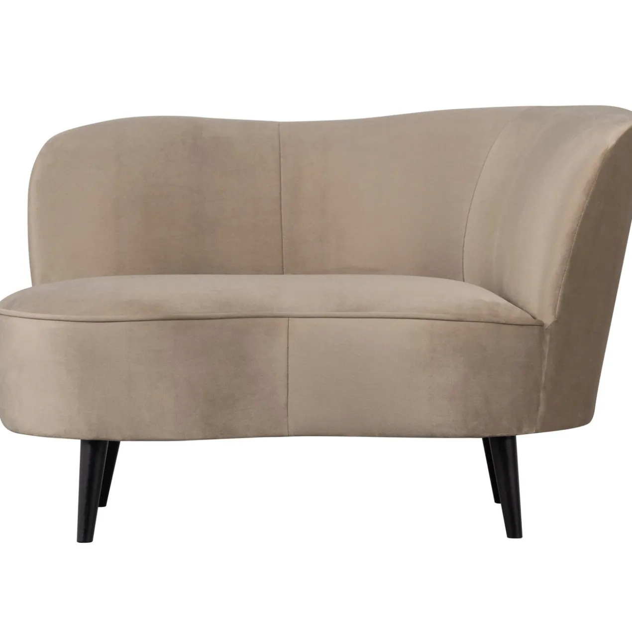 Sara lounge fauteuil rechts velvet khaki