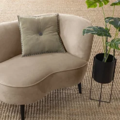 Sara lounge fauteuil rechts velvet khaki